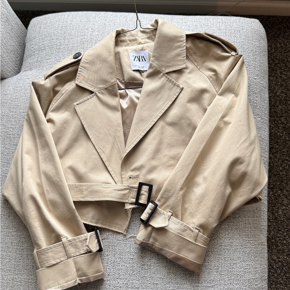Zara Women's Oversized Cropped Biker Jacket - Picture 6 of 7
